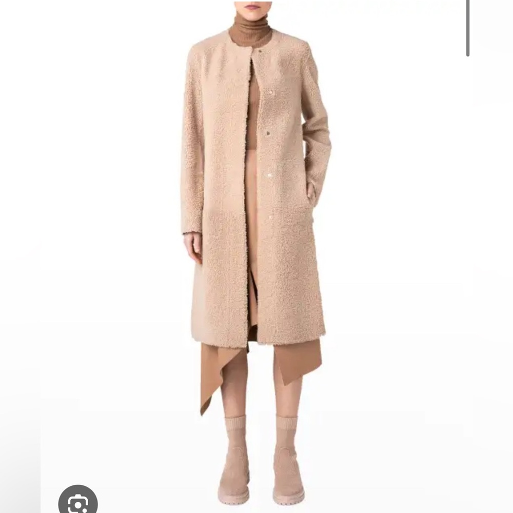 AKRIS Reversible Dyed Lamb Shearling Coat new with tags US 6 s/m $6950